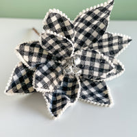Black And White Buffalo Check Poinsettia