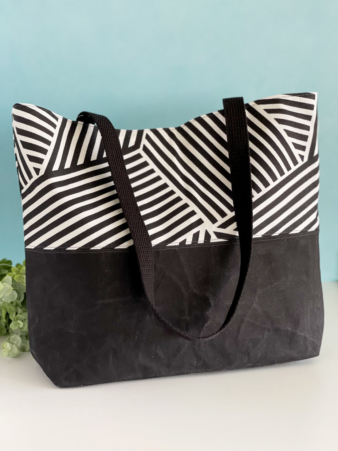 Black Stripe Tote