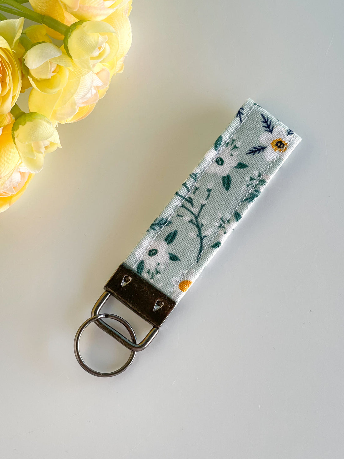 Blue Flower Key Ring