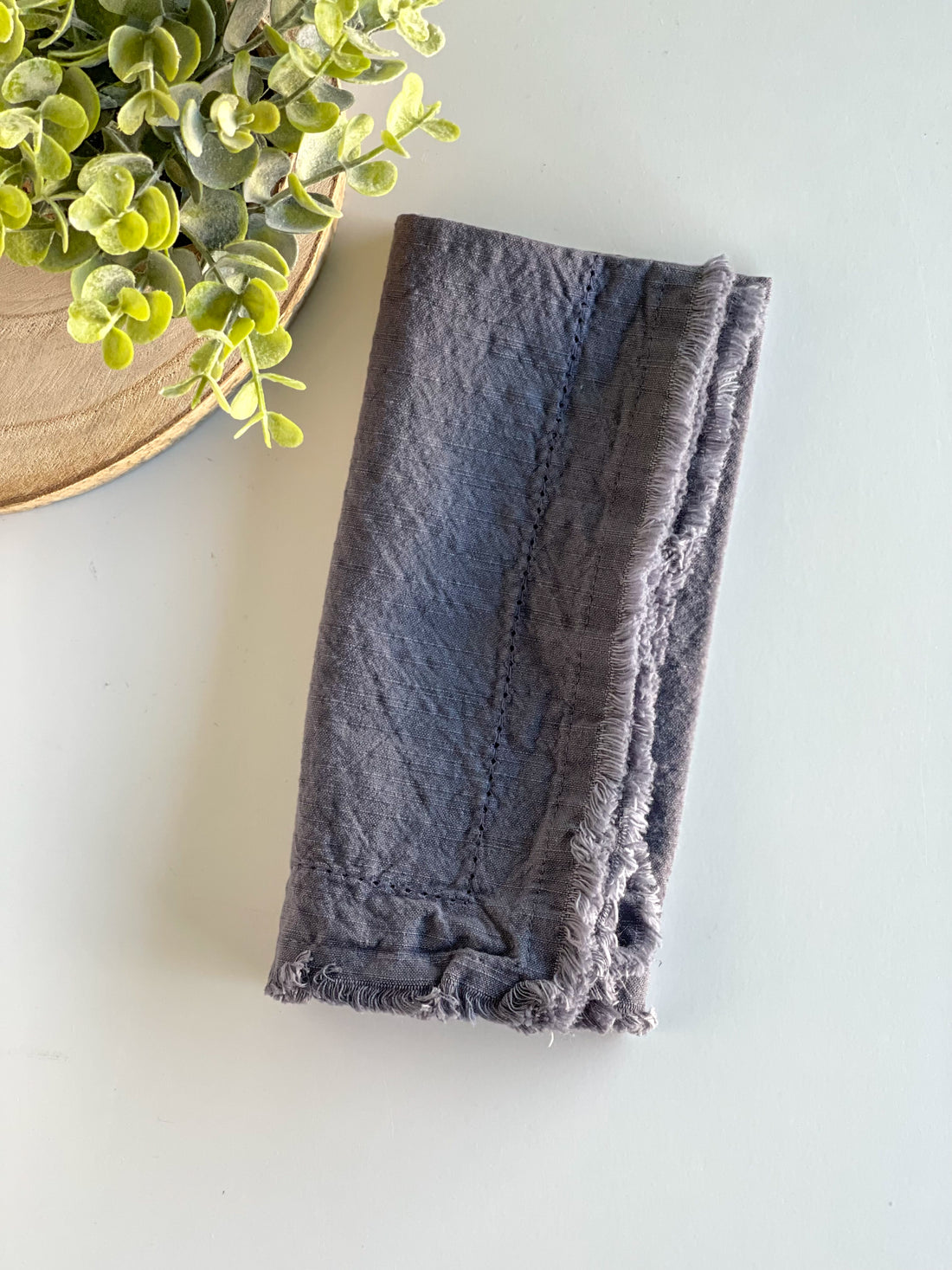 Blue Frayed Edge Napkin