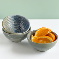Blue Grey Reactive Glaze Stoneware Bowl