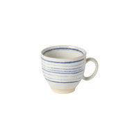 Blue and White Striped Casafina Nantucket Coffee Mug