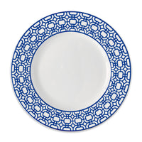 Caskata Newport Garden Gate Blue Rimmed Dinner Plate