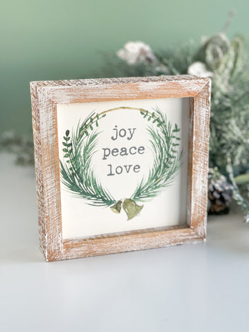 Christmas Joy Peace Love Framed Sign
