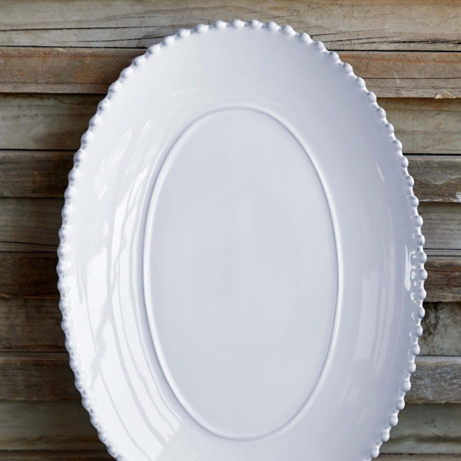 Costa Nova Pearl White 16 Inch Oval Platter
