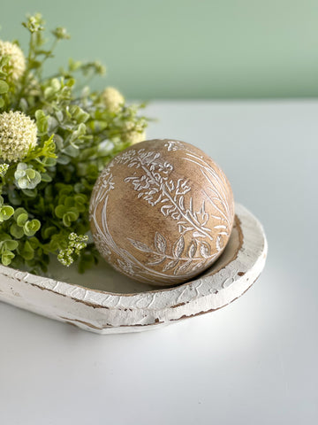 Decorative Orb With Floral Engravings
