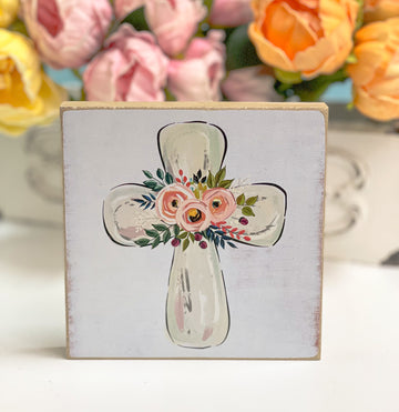 Floral Cross Sign