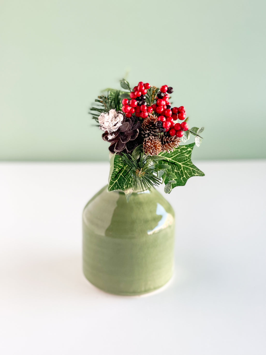 Frosted Pinecone Eucalyptus And Berry Pick