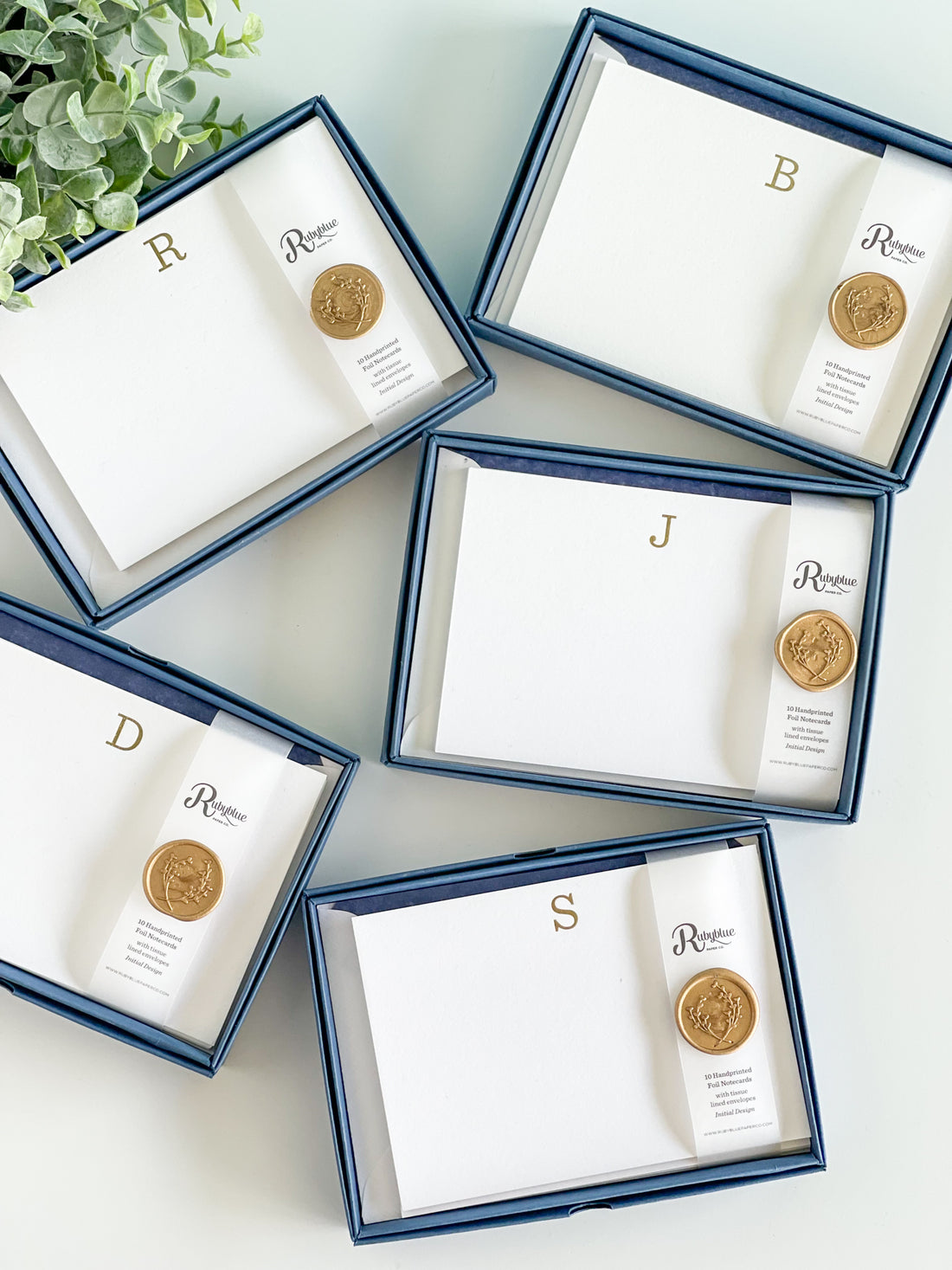 Gold Foil Monogram Stationery