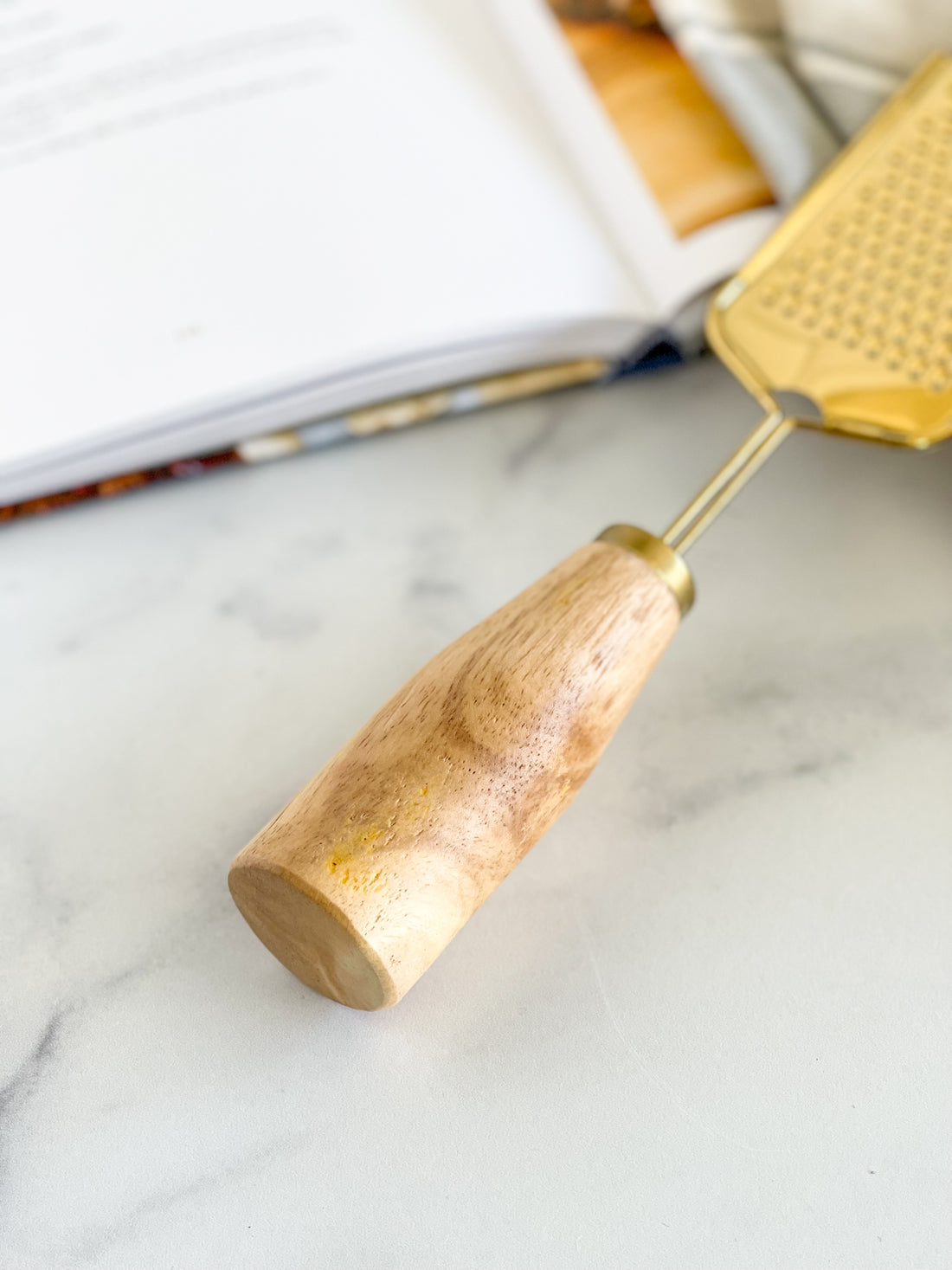 Gold Stainless Steel Grater with Wood Handle