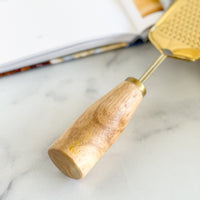Gold Stainless Steel Grater with Wood Handle
