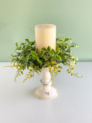 Green Leaf Candle Ring
