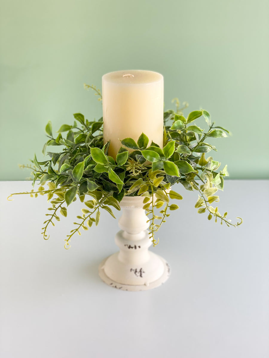 Green Leaf Candle Ring