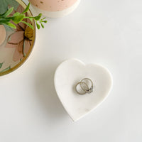 Heart Shaped Marble Ring Dish