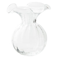 Hibiscus Glass Large Clear Fluted Vase