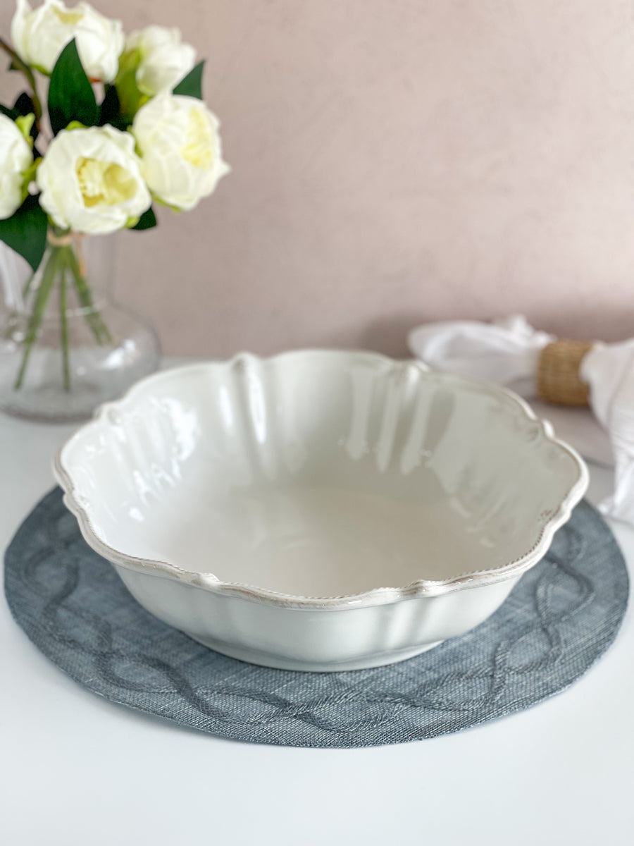 Juliska Berry And Thread Whitewash 13 Inch Oval Serving Bowl
