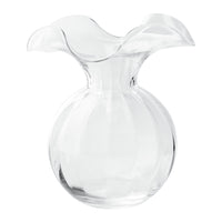 Medium Clear Fluted Hibiscus Glass Vase