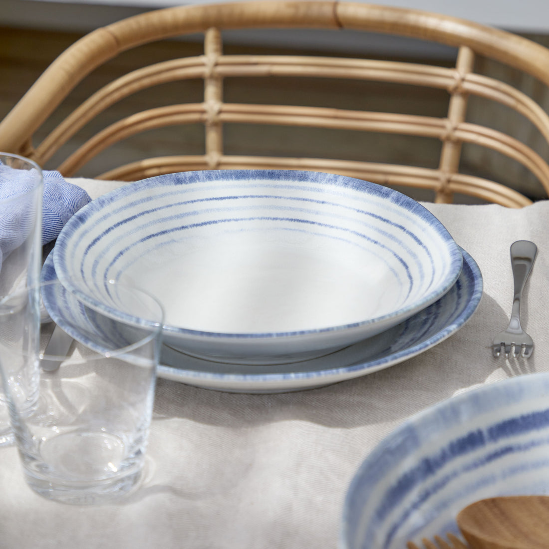 Nantucket Blue and White Soup and Pasta Plate