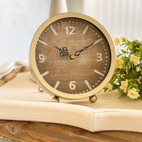 Natural Face Gold Table Clock
