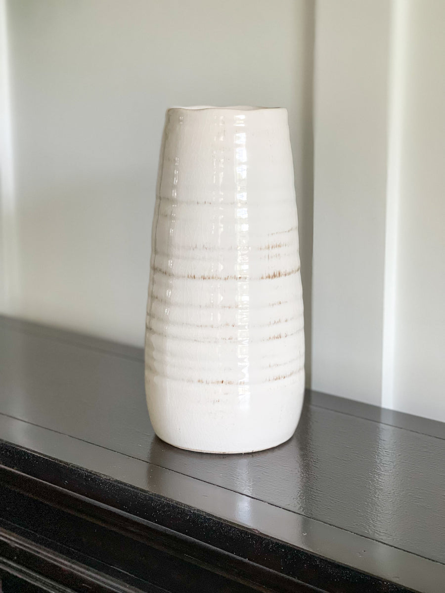 Off White Large Ceramic Vase