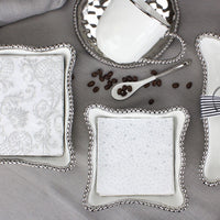 Pampa Bay White and Silver Beaded Cocktail Napkin Holder