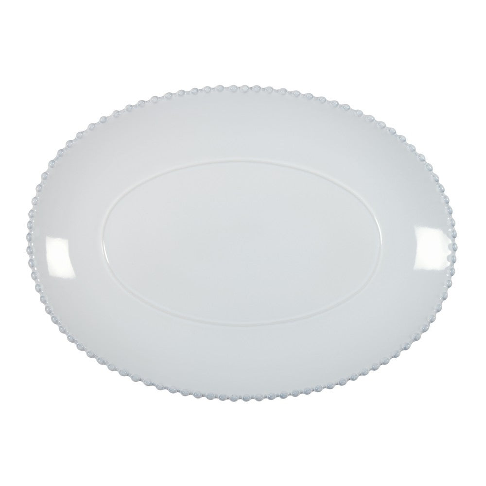 Pearl White 16 Inch Oval Platter