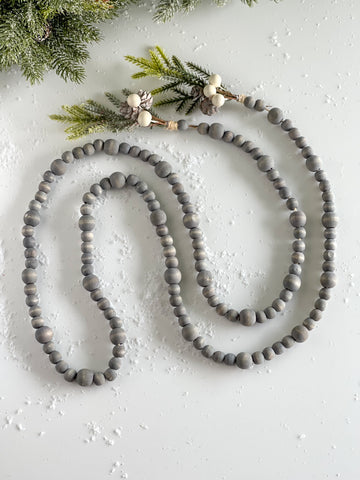 Pine And Gray Bead Garland