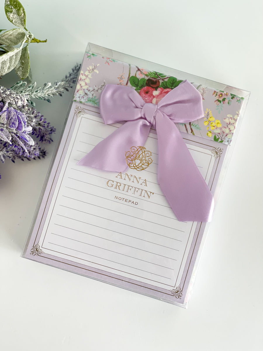 Purple Floral Bow Notepad