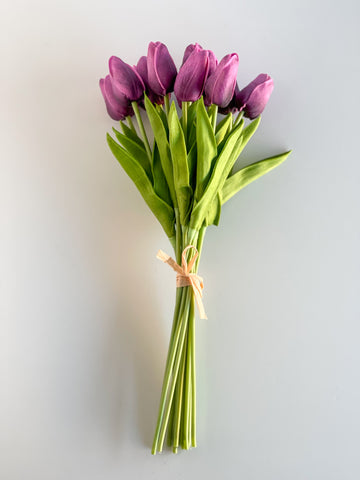 Purple Real Touch Tulip Bouquet