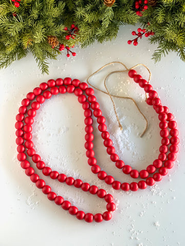 Red Beaded Christmas Garland