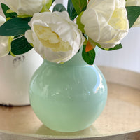 Round Light Green Glass Vase