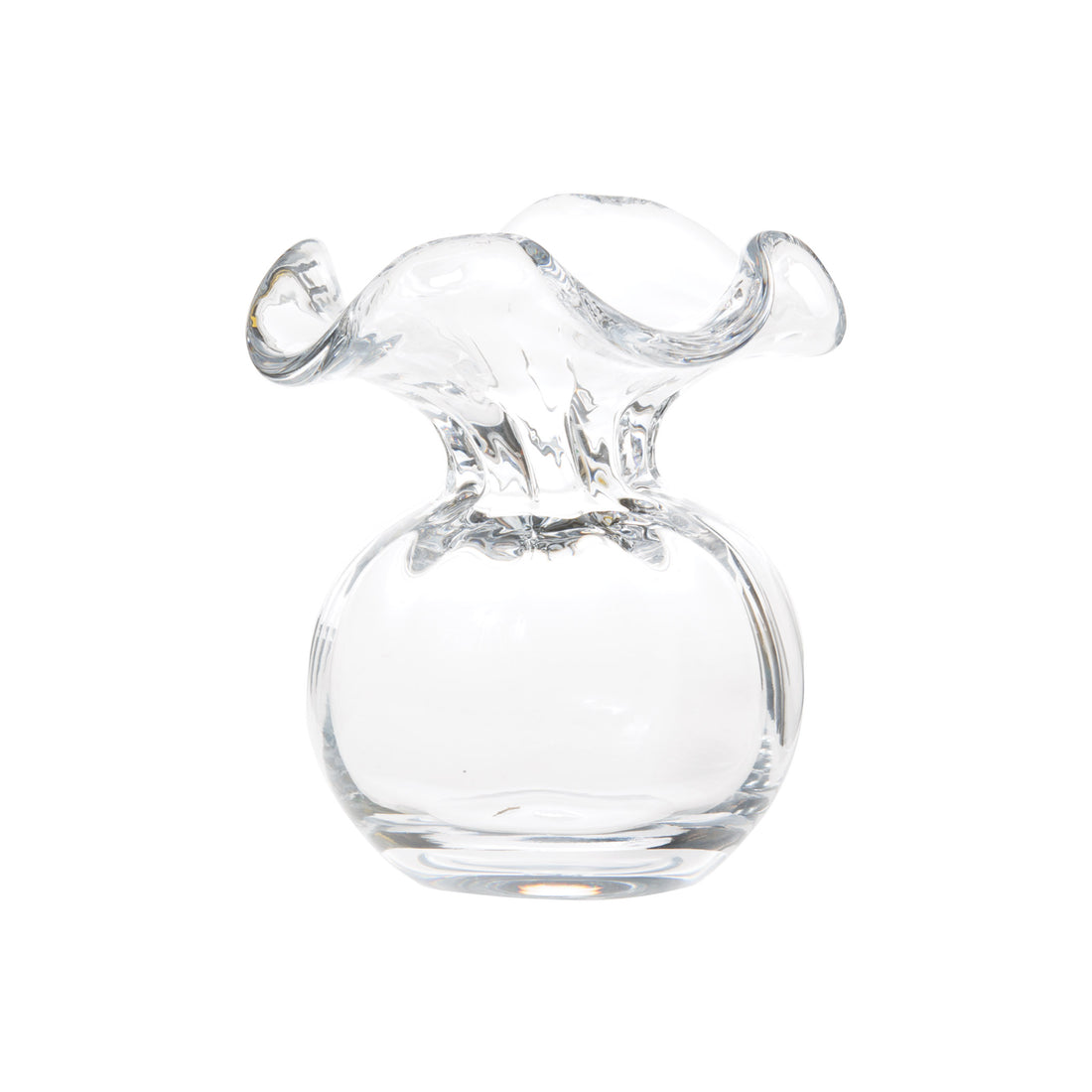 Small Clear Hibiscus Glass Bud Vase