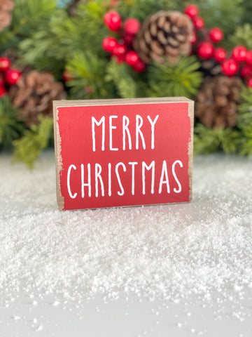 Small Merry Christmas Block Sign