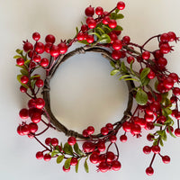 Small Red Berry Candle Ring