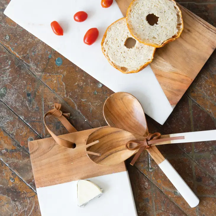 Small White Marble Wood Cutting Board