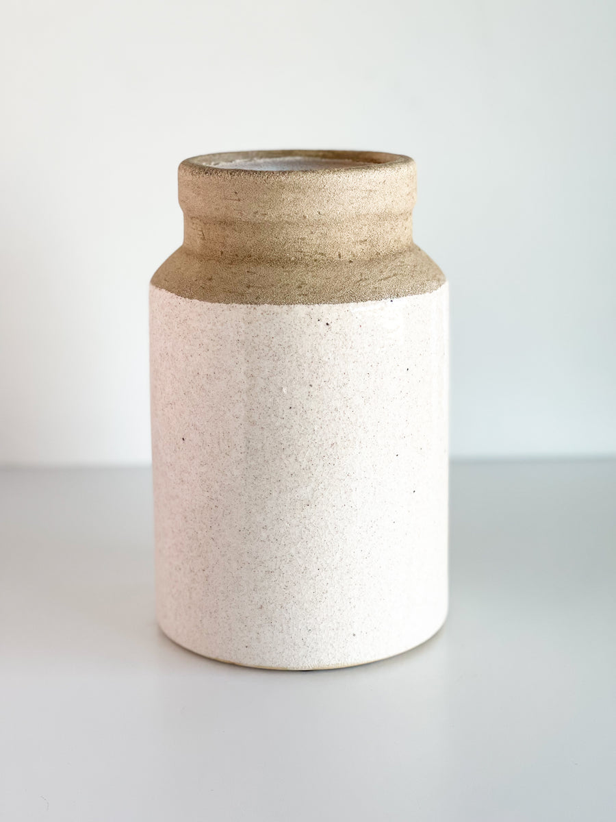 Two Tone Speckled Stoneware Vase