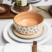 Vietri Earth Flower Pattern Cereal Bowl