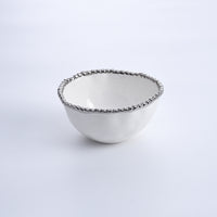 Pampa Bay Salerno Small White and Silver Beaded Bowl