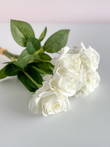 White Real Touch Rose Bundle