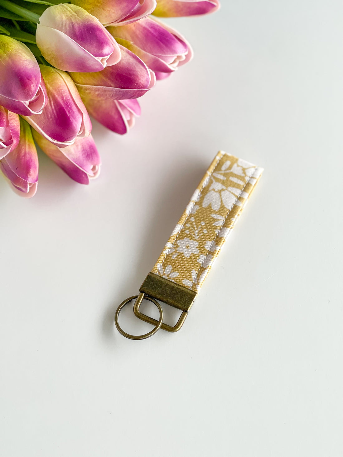 Yellow Floral Keychain