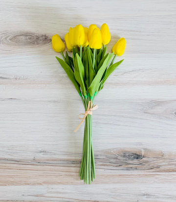 Yellow Real Touch Tulip Bouquet